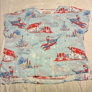 Double D Ranch Light Blue Western Graphic Top